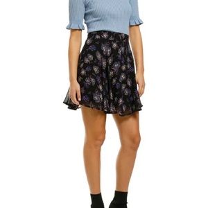 Ganni printed georgette mini skirt